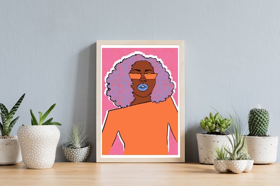 Adenike Art Print: Black Girl with Natural Hair, Giclée Quality