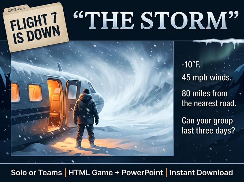 Winter Survival Game, Alaska Blizzard Adventure, Solo or Team Play, HTML Game and PowerPoint, Instant Digital Download image 5