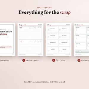 Christmas Cookie Swap Kit, Holiday Party Invitation, Recipe Cards, Gift Tags, Award Ballots (PDF) image 2