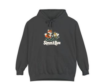 Sudadera con capucha Simon & Bee Signature, Comfort Colors 1567, Sudadera con estampado de zorro y abeja