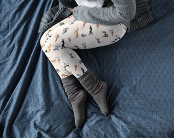 Greyhound Lover Leggings for Women | Dog Mom Gift | Greyhound Dog Leggings | Whippet Dog Italian Greyhound Lover Gift | Dog Print Leggings