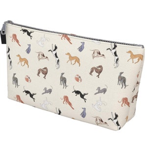 Greyhound Dog Lover Gift Makeup Carry All Canvas Bag Zero Waste Pencil Case Travel Pouch Treat Bag Snack Pouch Travel Bag, Overnight Clutch