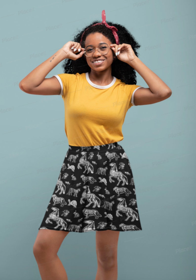 XRay Animal Skeleton Skirt Womens Gothic Skirts Etsy