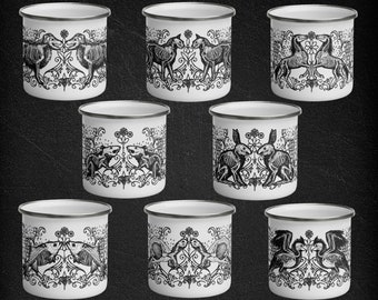 Animal Anatomy Gothic Mugs | Dark Academia Cottagecore Goblincore Gifts | Witchy Gifts | Animal Skeleton Cup |Veterinarian Gift Vet Tech Mug