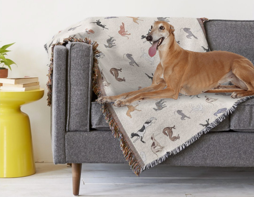 Greyhound Throw Greyhound Lover Woven Afghan Blanket Tapestry Throw | Dog Mom Gifts ...