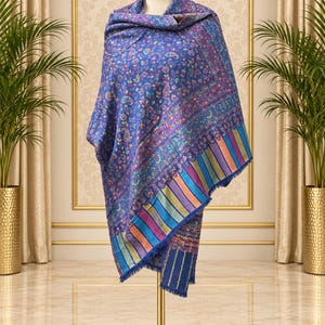 Modal Silk Shawl, Green Floral Paisley Stole, Wedding Wrap (29x80 Inches)approximately.