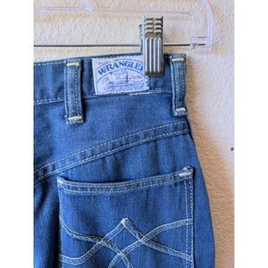 Vintage Wrangler No-Fault Jeans Girls 11 High Rise Wide Leg Blue Denim USA Made image 7