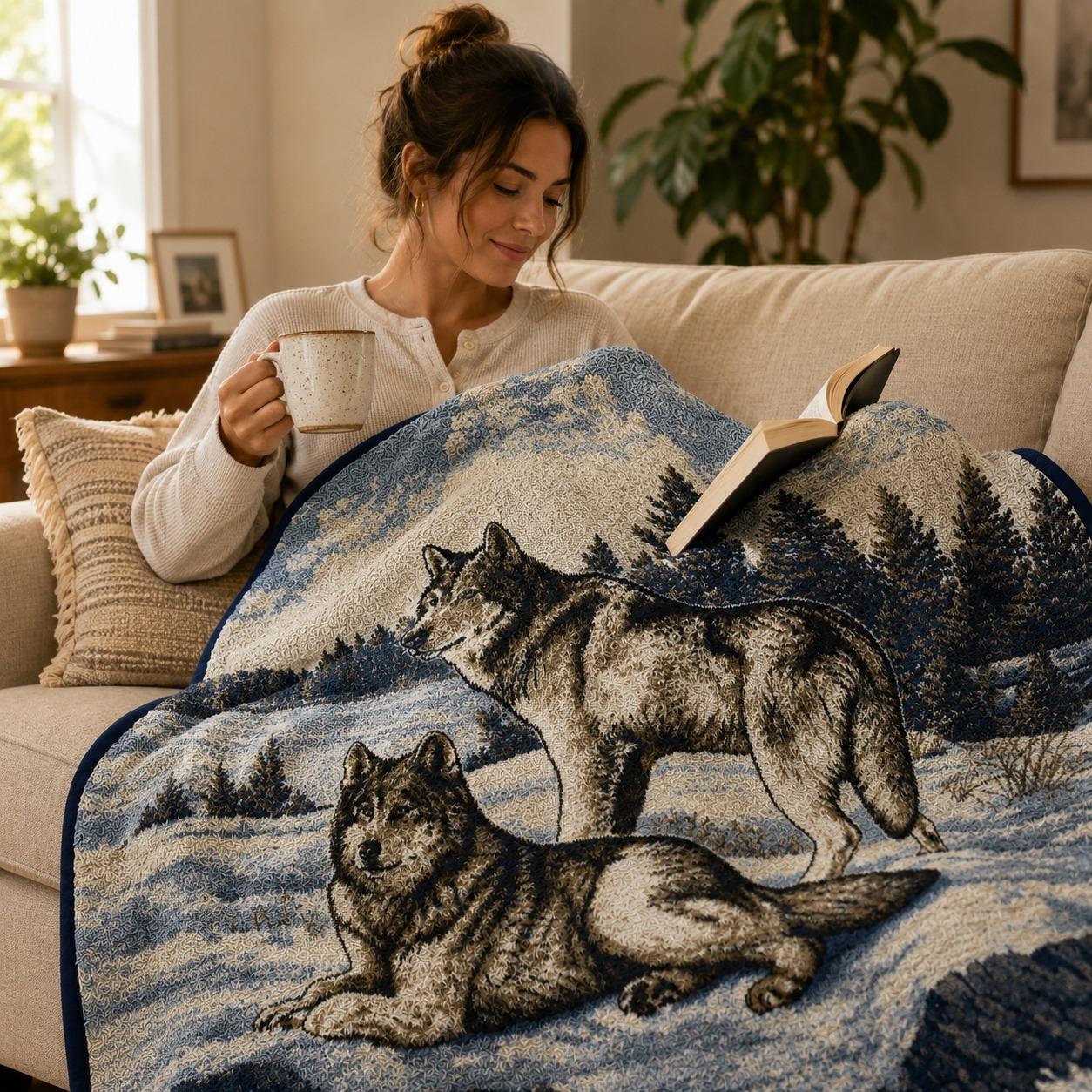 Vintage Wolf Blanket - Etsy
