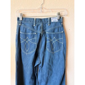 Vintage Wrangler No-Fault Jeans Girls 11 High Rise Wide Leg Blue Denim USA Made image 5