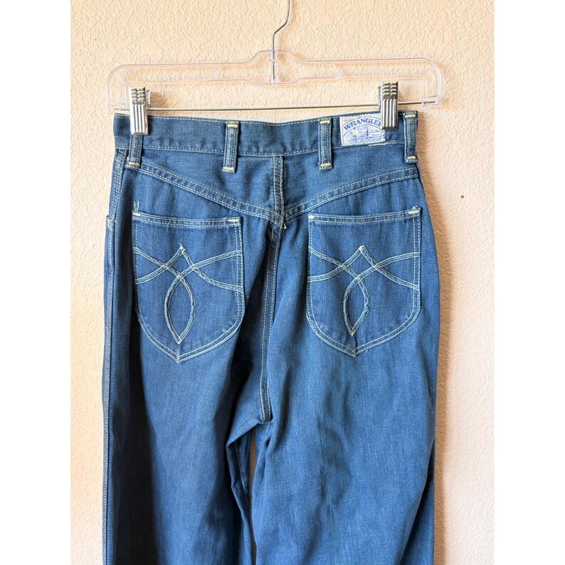 Vintage Wrangler No-Fault Jeans Girls 11 High Rise Wide Leg Blue Denim USA Made image 5