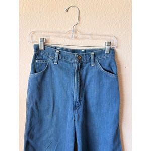 Vintage Wrangler No-Fault Jeans Girls 11 High Rise Wide Leg Blue Denim USA Made image 4