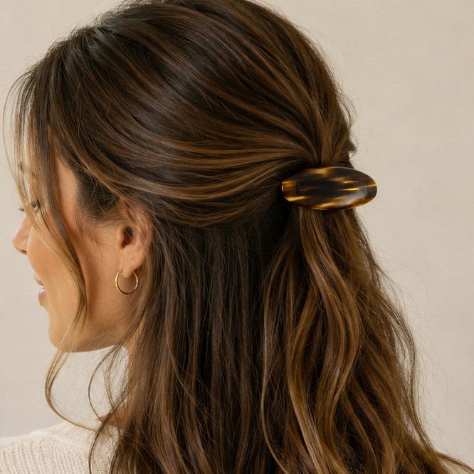 Vintage Handmade Baltic‎ Butterscotch Honey Amber Hair Clip Barrette (1 Piece ) Vintage‎ Handmade Baltic Butterscotch Honey Amber Hair Clip  main image 3