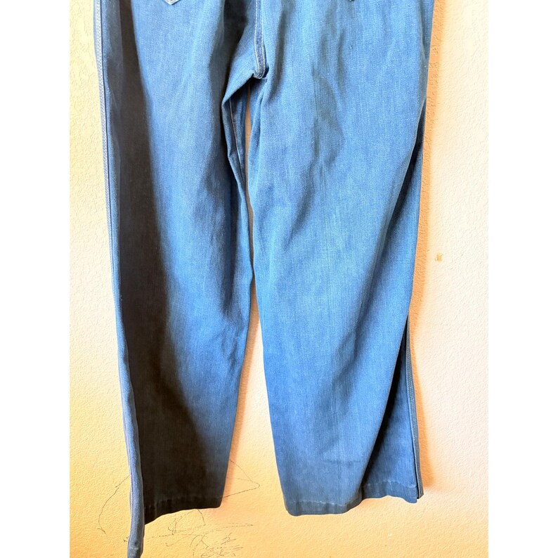 Vintage Wrangler No-Fault Jeans Girls 11 High Rise Wide Leg Blue Denim USA Made image 8