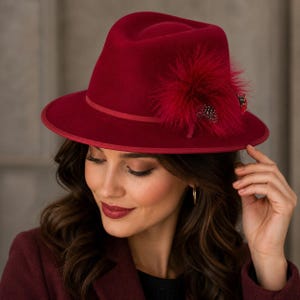 Betmar Red Hat - Etsy display picture 3