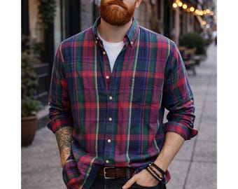 Koszula męska McGregor Classics w kratę z guzikami, z długim rękawem, wielokolorowa, rozmiar XL