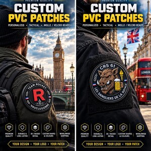 Custom PVC Patches | Personalized Tactical Milsim & Airsoft Patch | Team Logo | Morale Patch | Velcro Backing