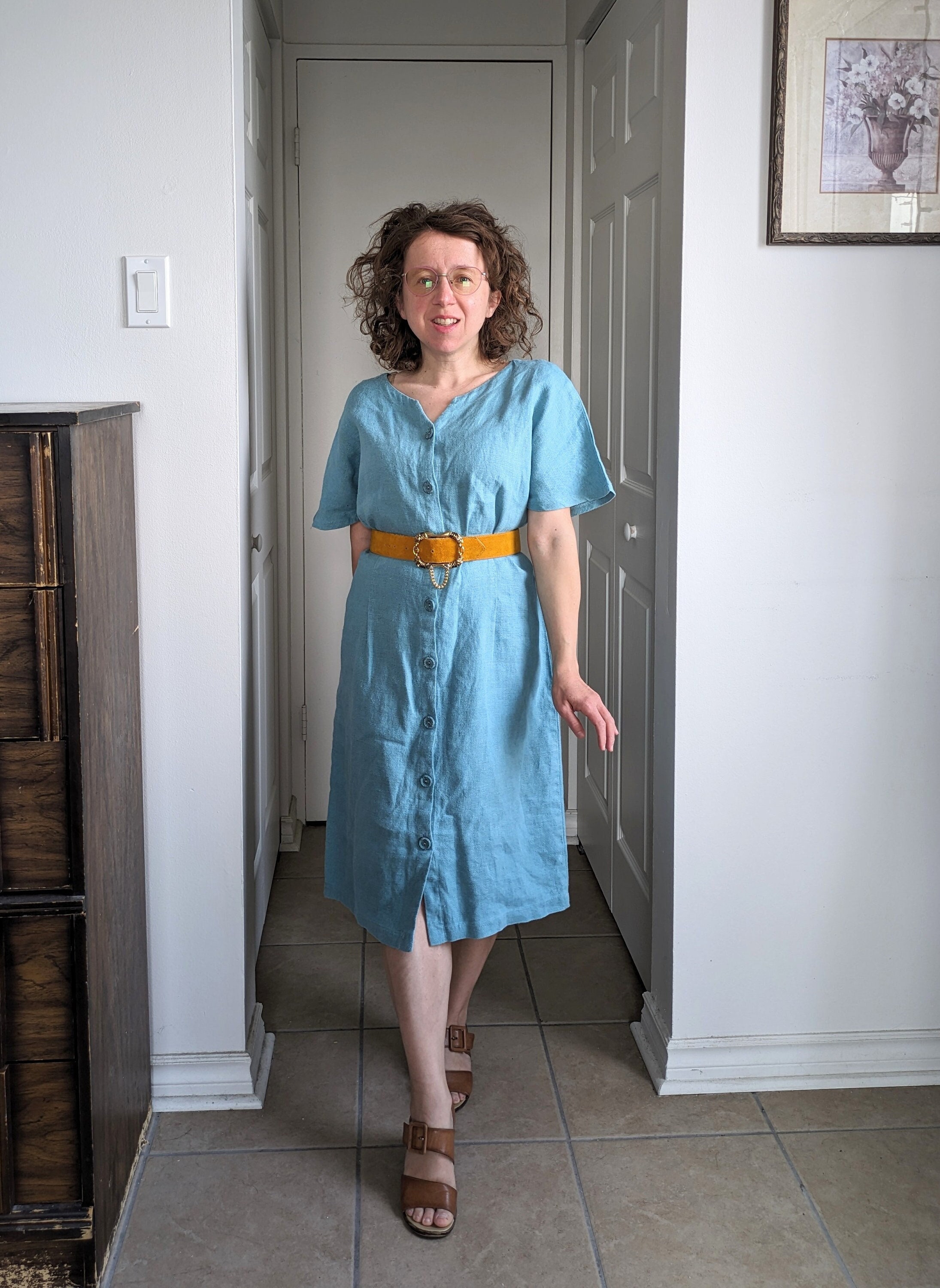 90s Linen Dress - Etsy Canada