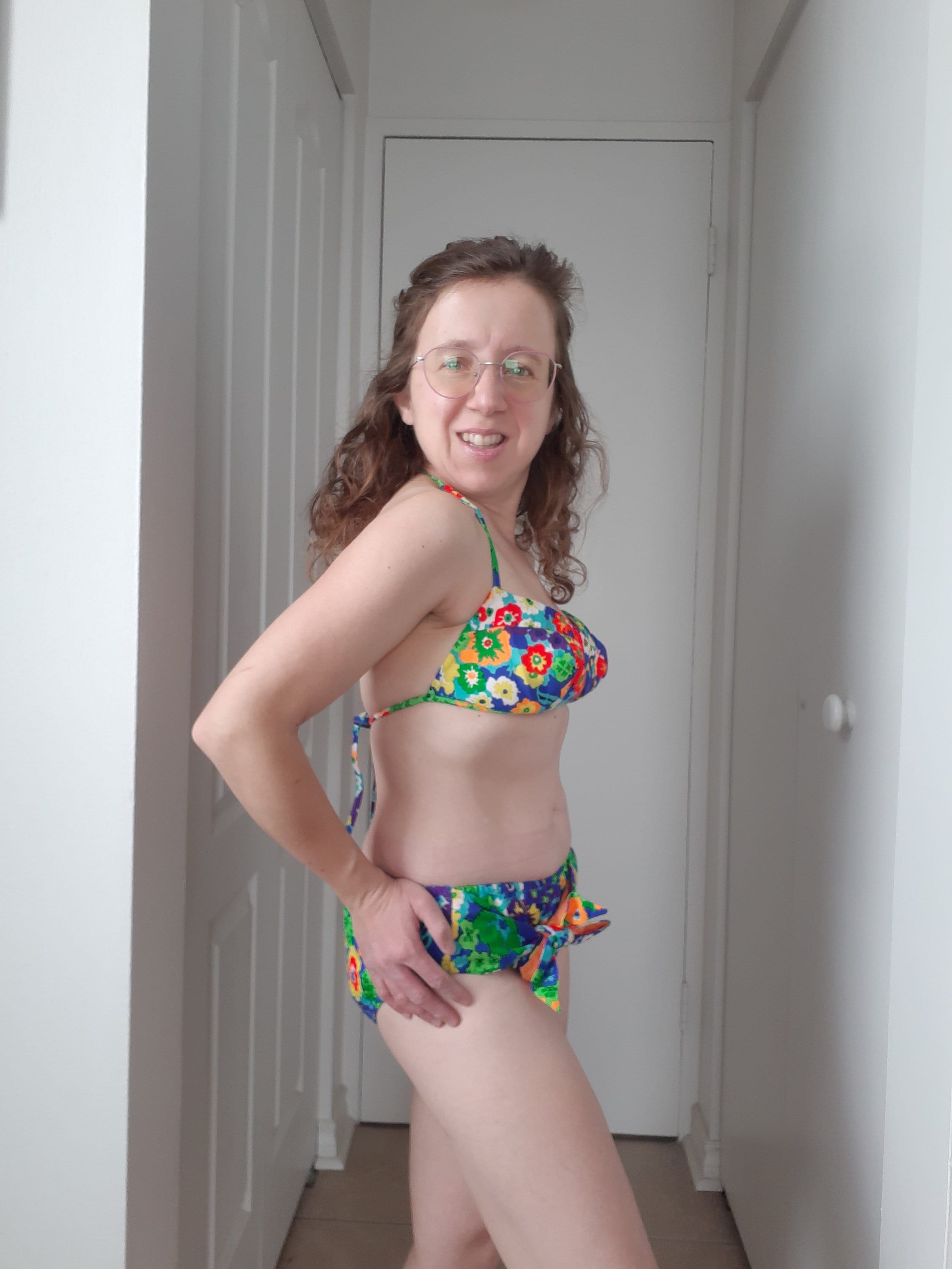  Womens Bikini Sets 60s 70s Floral Sporty Two Piece