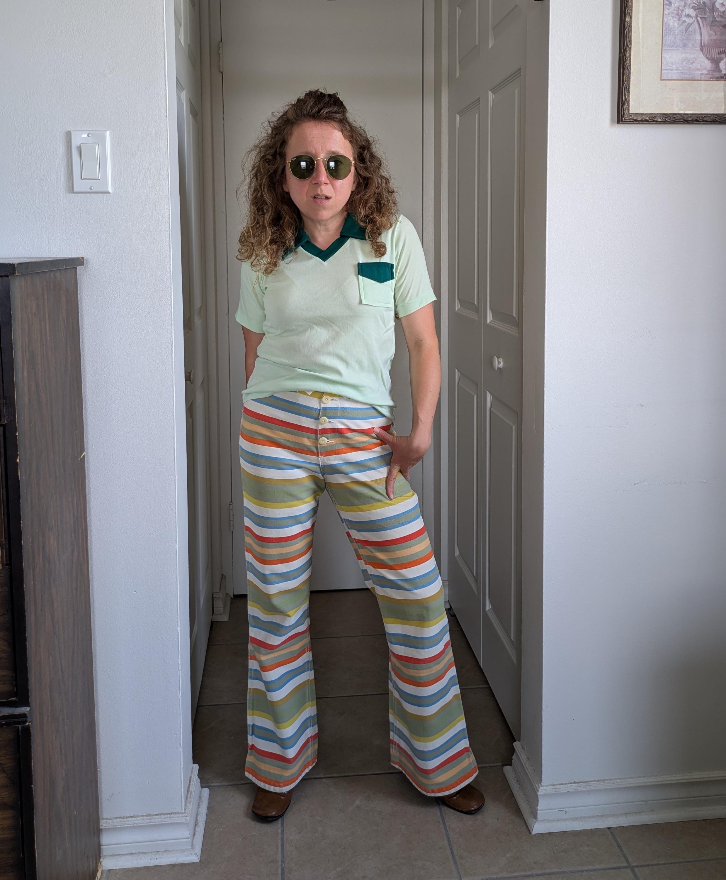 Striped 70s Pants - Etsy Canada
