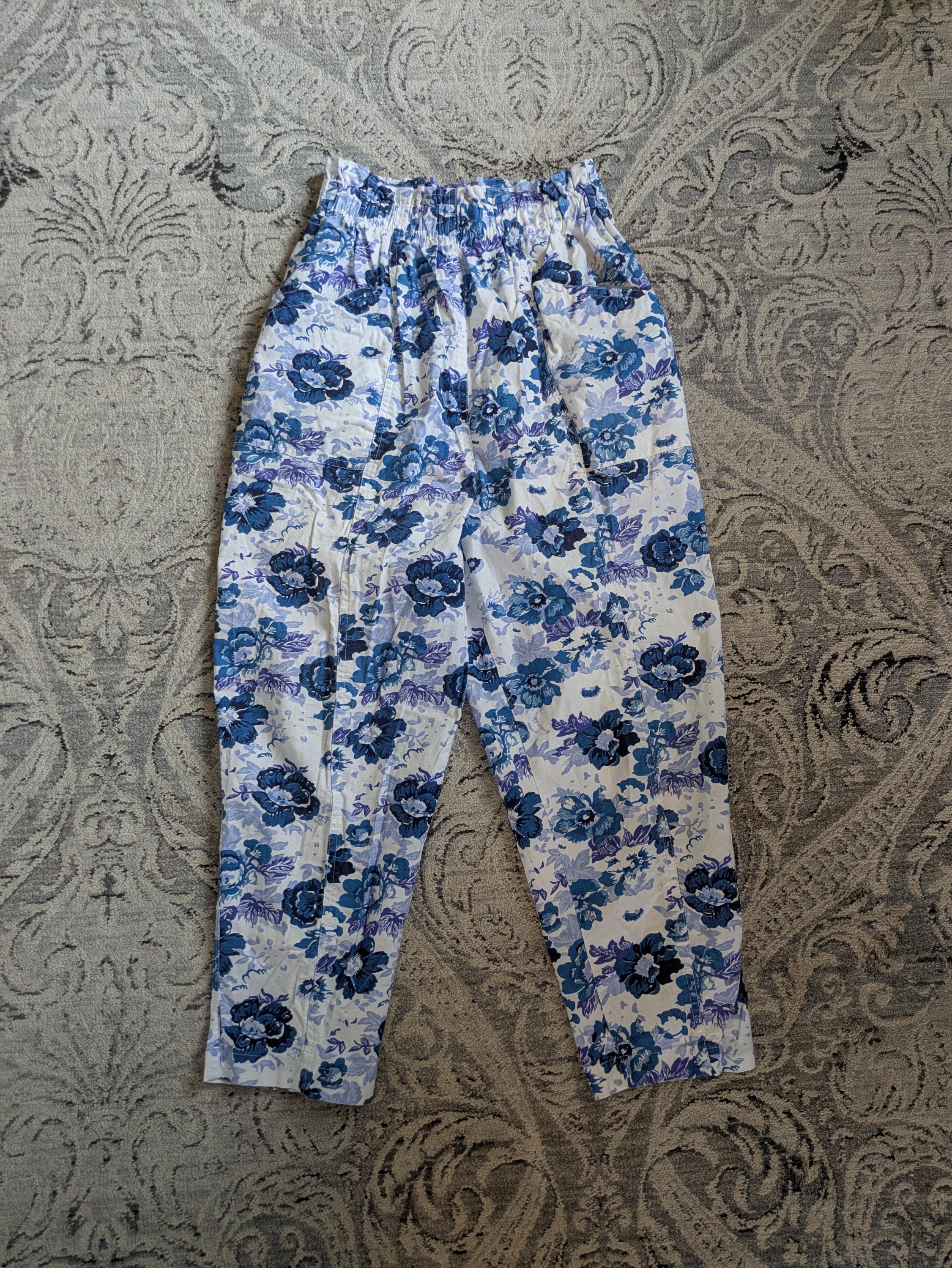 80s Floral Pants - Etsy Canada