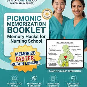 Häfte om visuell mnemonik för omvårdnad | NCLEX-studieguide med över 100 sidor (PDF)