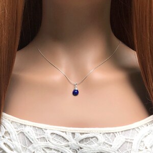 Elegant Lapis Lazuli Gemstone Necklace - Minimalist Jewelry Gift Idea