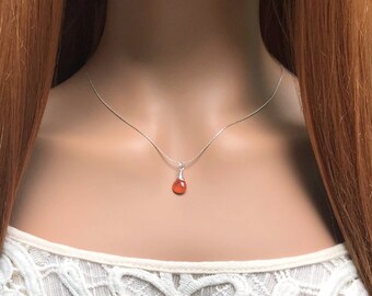 Elegant Carnelian Gemstone Necklace - Dainty Gift For Her