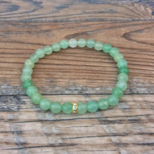 Green Aventurine crystal anklet, dainty, minimalist, gift for her, beaded, stretch