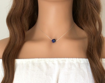 Minimalist Lapis Lazuli Crystal Necklace - Ideal Gift For Her