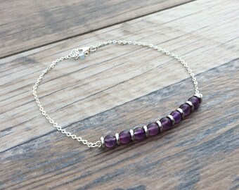 Elegant handmade Amethyst Anklet - February birthstone
