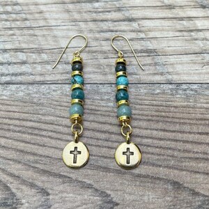 Elegant Beaded Cross Earrings - Perfect Christian Gift
