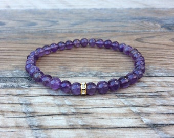 Dainty Amethyst Birthstone Bracelet - Ideal February Birthday Gift