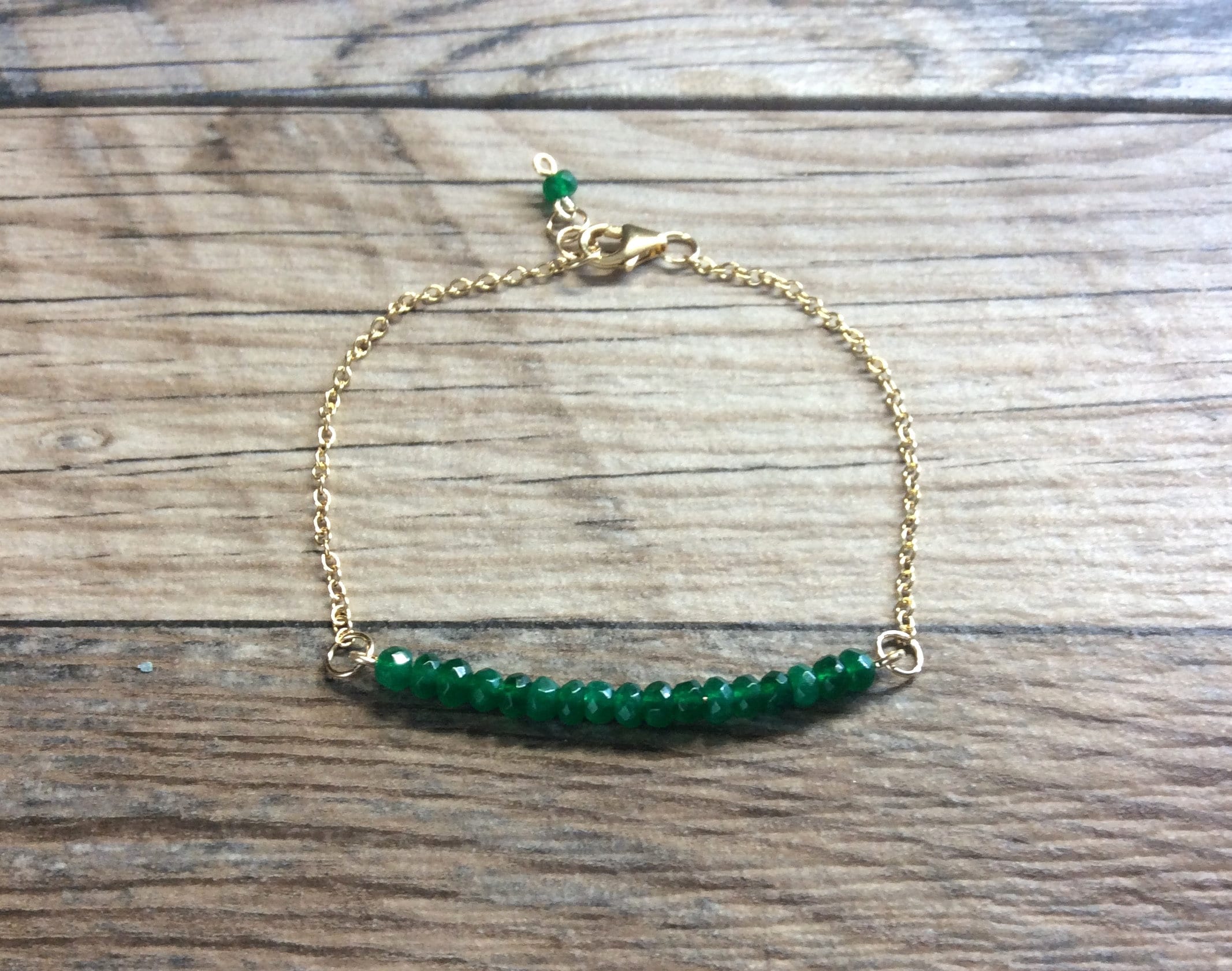 Emerald Jade bracelet minimalist bracelet dainty bracelet | Etsy