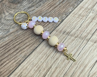 Elegant Cross Keychain - Ideal Keepsake - Perfect for Baptism, Christening, and Communion Favors