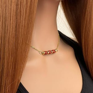 Minimalist Red Jasper Gemstone Necklace - Ideal Gift For Her