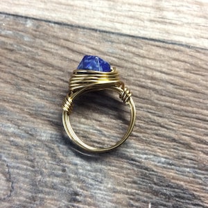 Elegant Lapis Lazuli Wire Wrapped ring - Unique Gift Idea