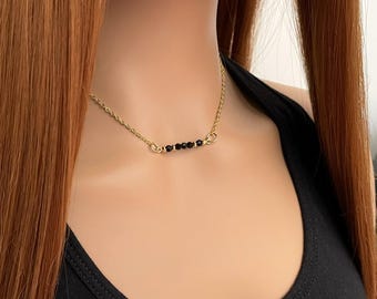 Elegant Black Tourmaline Crystal Necklace - Minimalist Jewelry Gift Idea