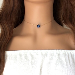 Minimalist Lapis Lazuli Crystal Necklace - Dainty Jewelry Gift For Her