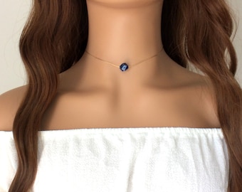 Minimalist Lapis Lazuli Crystal Necklace - Dainty Jewelry Gift For Her