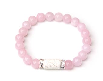 Rose quartz bracelet for aromatherapy