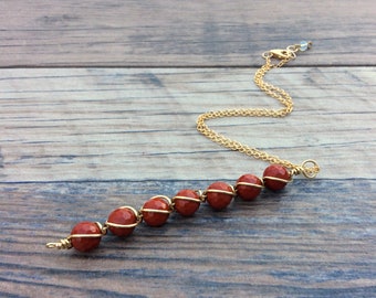 Red Jasper necklace, Root chakra, 14k Gold filled or Sterling,