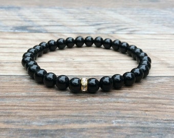 Black Tourmaline bracelet - protection - dainty bracelet