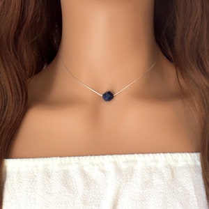 Minimalist Blue Sodalite Crystal Necklace - Dainty Jewelry Gift Idea For Her