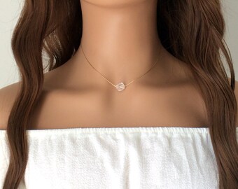 Minimalist Rose Quartz Crystal Necklace - Perfect Gift For Her