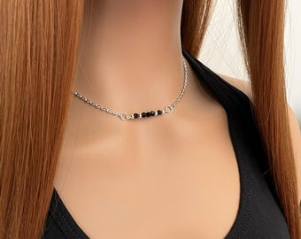 Elegant Black Tourmaline Crystal Necklace - Minimalist Gift Idea