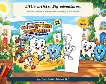 Printable Dental Coloring Book for Kids Ages 4 to 6 English PDF