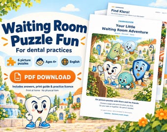 Dental Waiting Room Puzzle Pack | Kids Activity for Ages 4+ (PDF Download)
