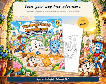 Printable Dental Coloring Book for Kids Ages 6 to 9 English PDF