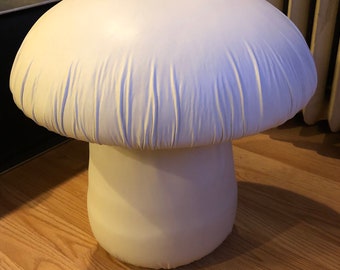 Mushroom Footstool Cream Colored Vinyl
