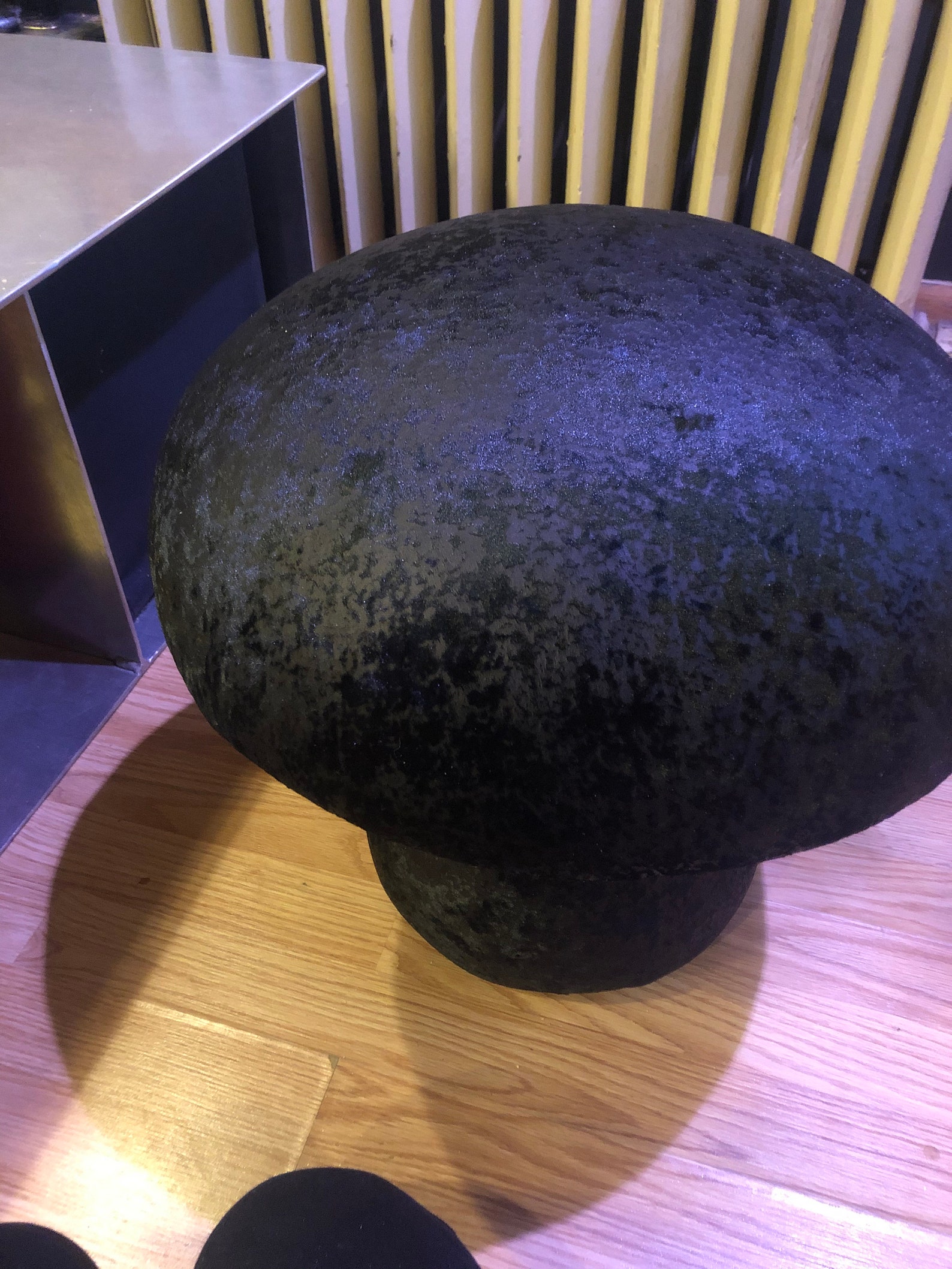 Black Crushed Velvet Mushroom Footstool Etsy
